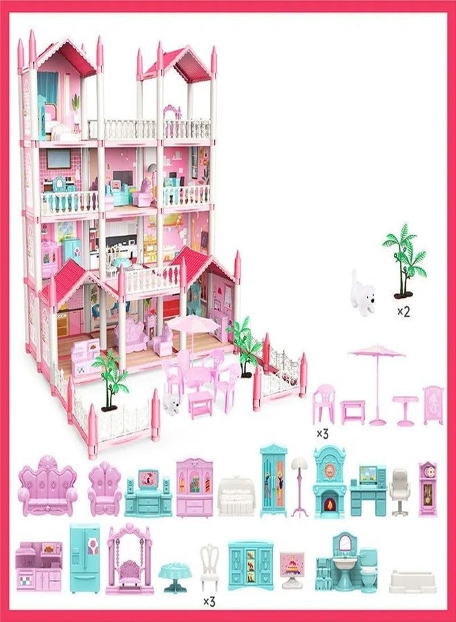 JOYJAY Dollhouse with 3-Story 9 Rooms, Dream Gift Princess Doll House Playset with Furniture Pool Slide, Pink Toddler Toy House for 3 4 5 6 7 8 9 10 Year Old Girls (9rooms 3 Layer) - Image 4